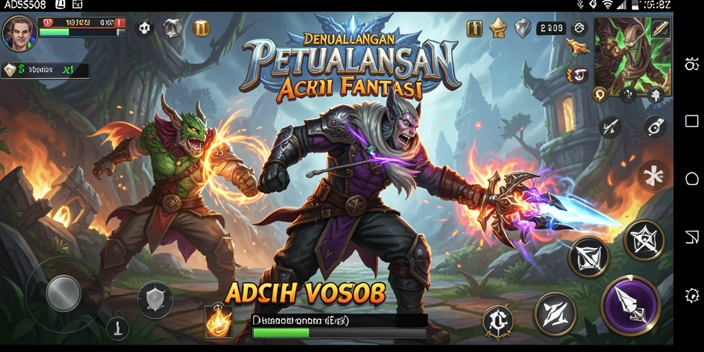 Tampilan gameplay mendebarkan dalam dunia fantasi ARPG.