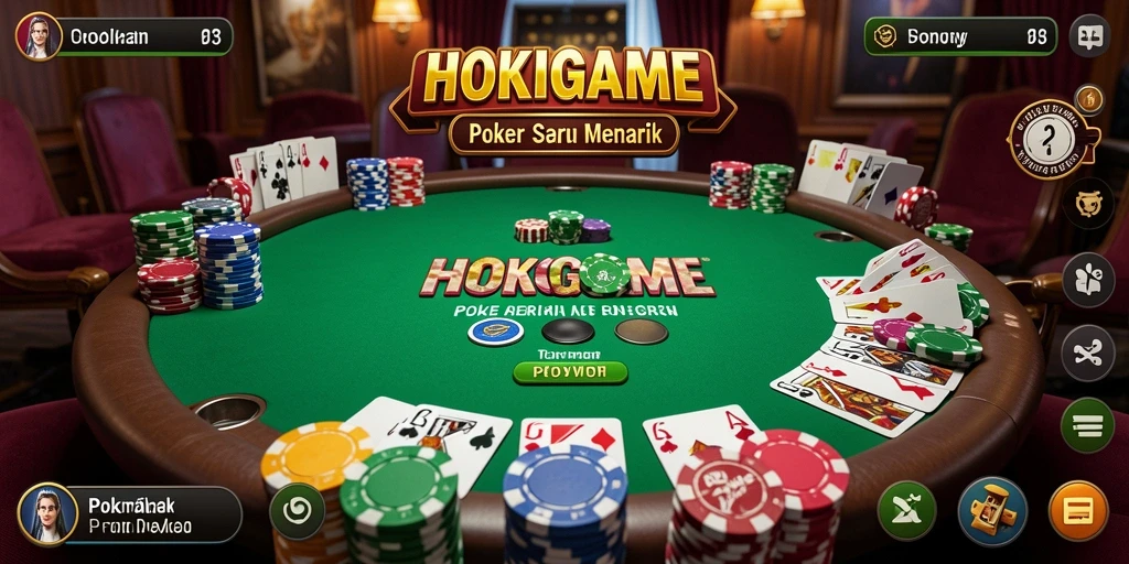 Gameplay HOKIGAME yang mendebarkan dengan banyak pemain poker.