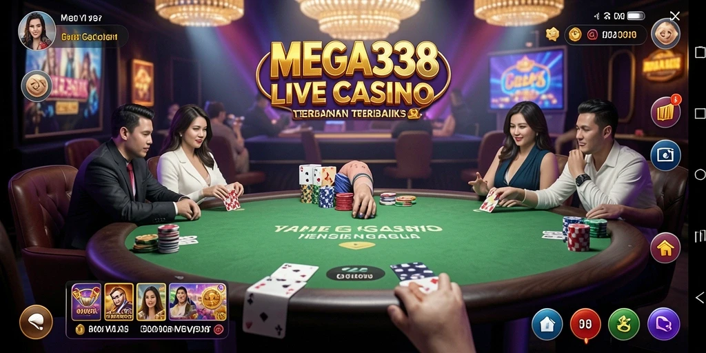 Screenshot gameplay MEGA338 menampilkan aksi seru permainan Live Casino.