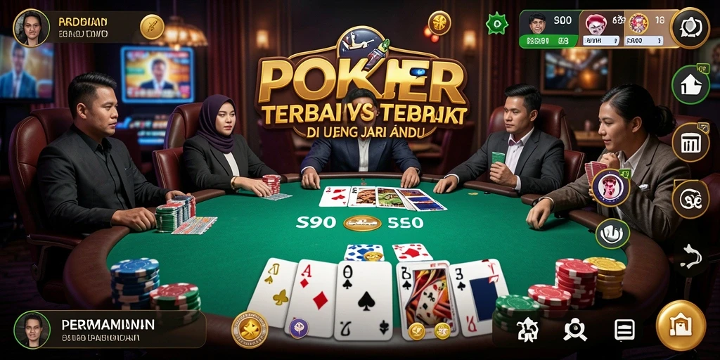 Screenshot gameplay S80 menampilkan aksi poker yang mendebarkan.