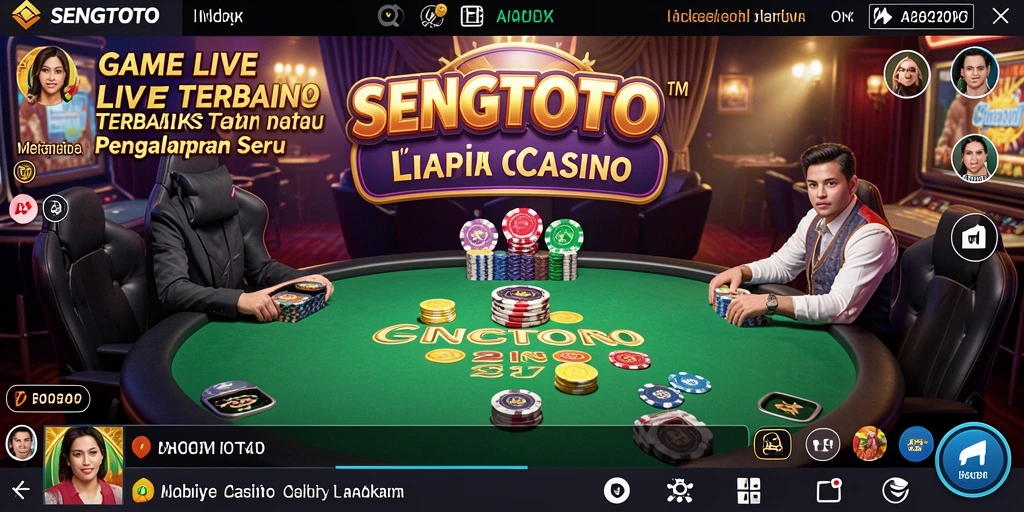 Screenshot SENGTOTO menampilkan dealer profesional dalam aksi permainan Live Casino.