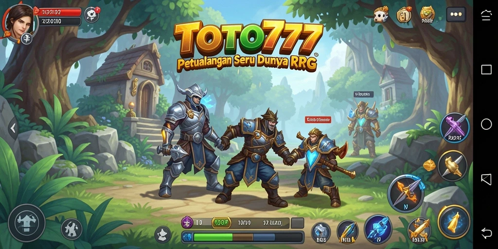 Screenshot TOTO777 menampilkan pertarungan epik dalam dunia RPG.
